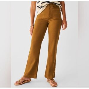 Faherty Mustard Wide-Leg Pants